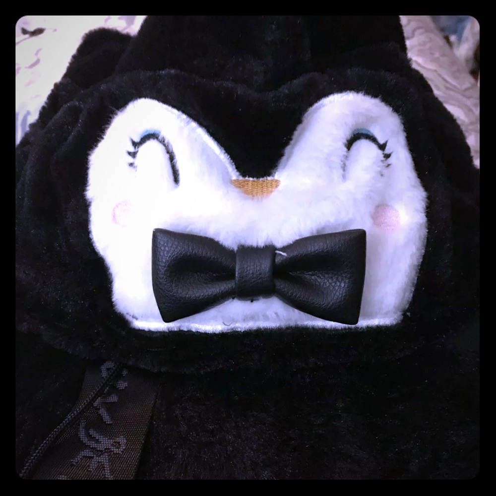 Betsey Johnson Furry Hooded Backpack